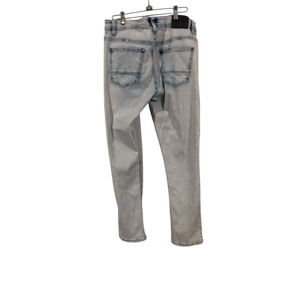 Bleecker & Mercer Men Blue Distressed Slim Fit 5-Pocket Stretch Jeans Size 34/32 - Picture 6 of 14